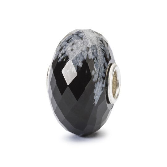 KORALIK  Trollbeads, Snowflake Obsidian Facet