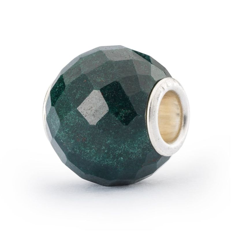 KORALIK Trollbeads, Round Green Chalcedony Facet