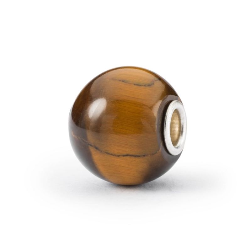 KORALIK Trollbeads, Jumbo Round Yellow Tiger Eye
