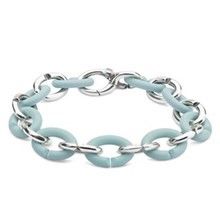 bransoleta, SKY BLUE HALF silver bracelet