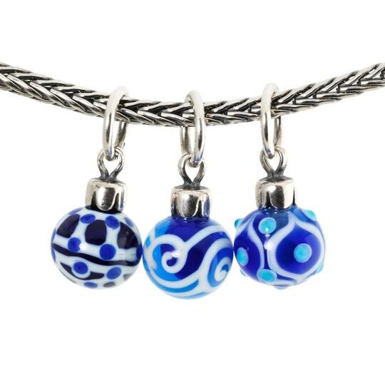 KORALIK  Trollbeads, Blue Christmas Ornaments