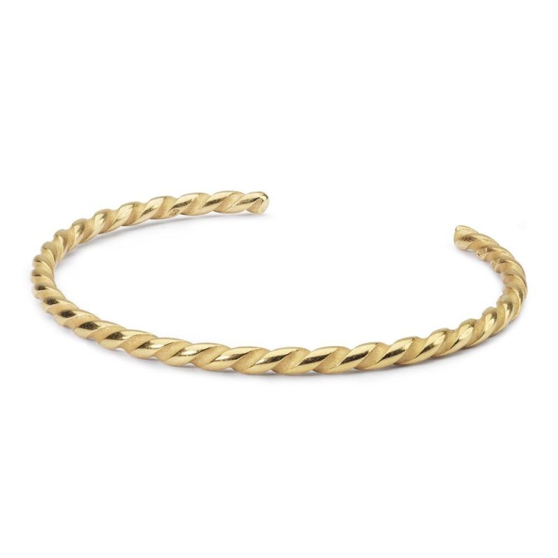 BRANSOLETA TrollbeadsTwisted GoldPlated Bangle XXS