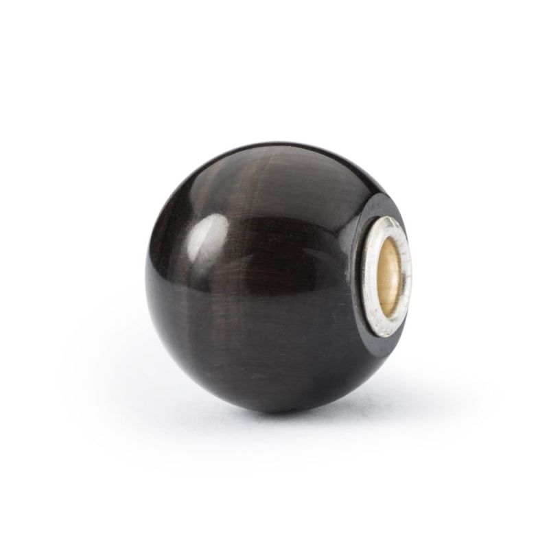 KORALIK Trollbeads, Jumbo Round Black Cat's Eye