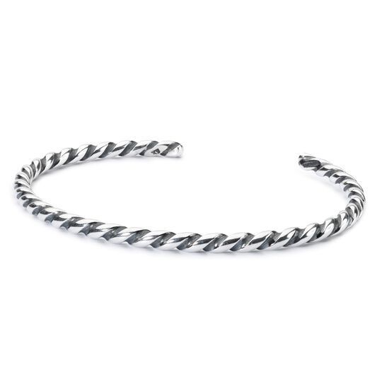 BRANSOLETA Trollbeads, Twisted Silver Bangle M