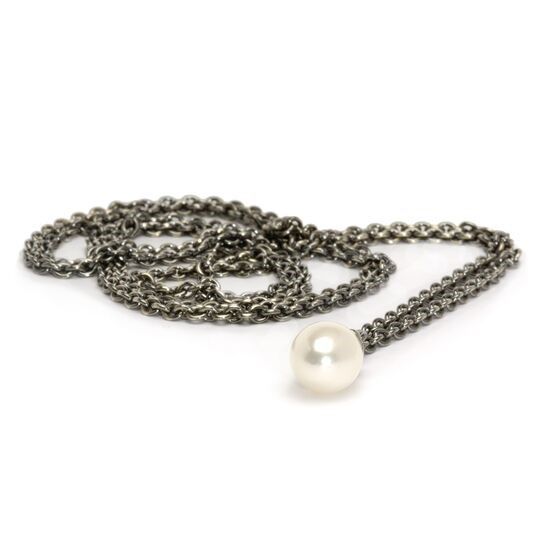 NASZYJNIK Trollbeads, Necklace With White Pearl,70