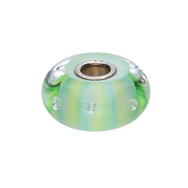 KORALIK Trollbeads, Green Stripe Bubble