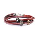 BRANSOLETA ZE SKÓRY Trollbeads, Red/Bordeaux, 41cm