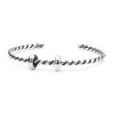 BRANSOLETA Trollbeads, Twisted Silver Bangle XS