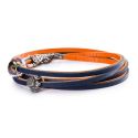 BRANSOLETA ZE SKÓRY Trollbeads, Orange/Navy, 36 cm