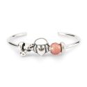 KORALIK Trollbeads, Round Strawberry Quartz Facet