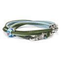 BRANSOLETA ZE SKÓRY Trollbeads,Light Blue/Green