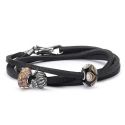 BRANSOLETA ZE SKÓRY Trollbeads, Black/Silver 36cm
