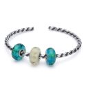 BRANSOLETA Trollbeads, Twisted Silver Bangle M