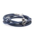 BRANSOLETA ZE SKÓRY Trollbeads, Blue/Silver, 36 cm