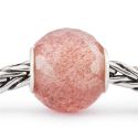 KORALIK Trollbeads, Round Strawberry Quartz Facet
