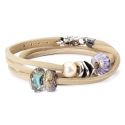 BRANSOLETA ZE SKÓRY Trollbeads, Beige/Silver, 45cm