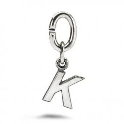 element, K, silver link charm