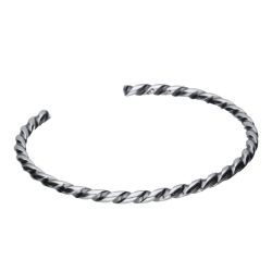 BRANSOLETA Trollbeads, Twisted Silver Bangle M