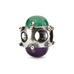 KORALIK Trollbeads, Purple & Green Halo Bead